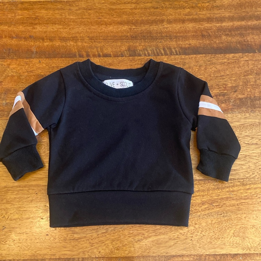 Infants Olive and Scout Black Crewneck Sweatershirt